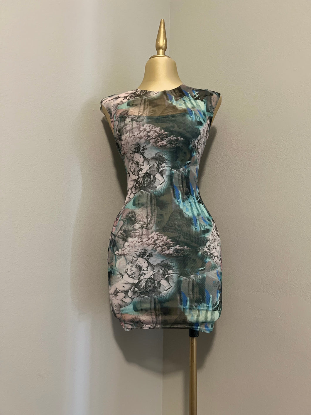 Perla Mesh Print Dress