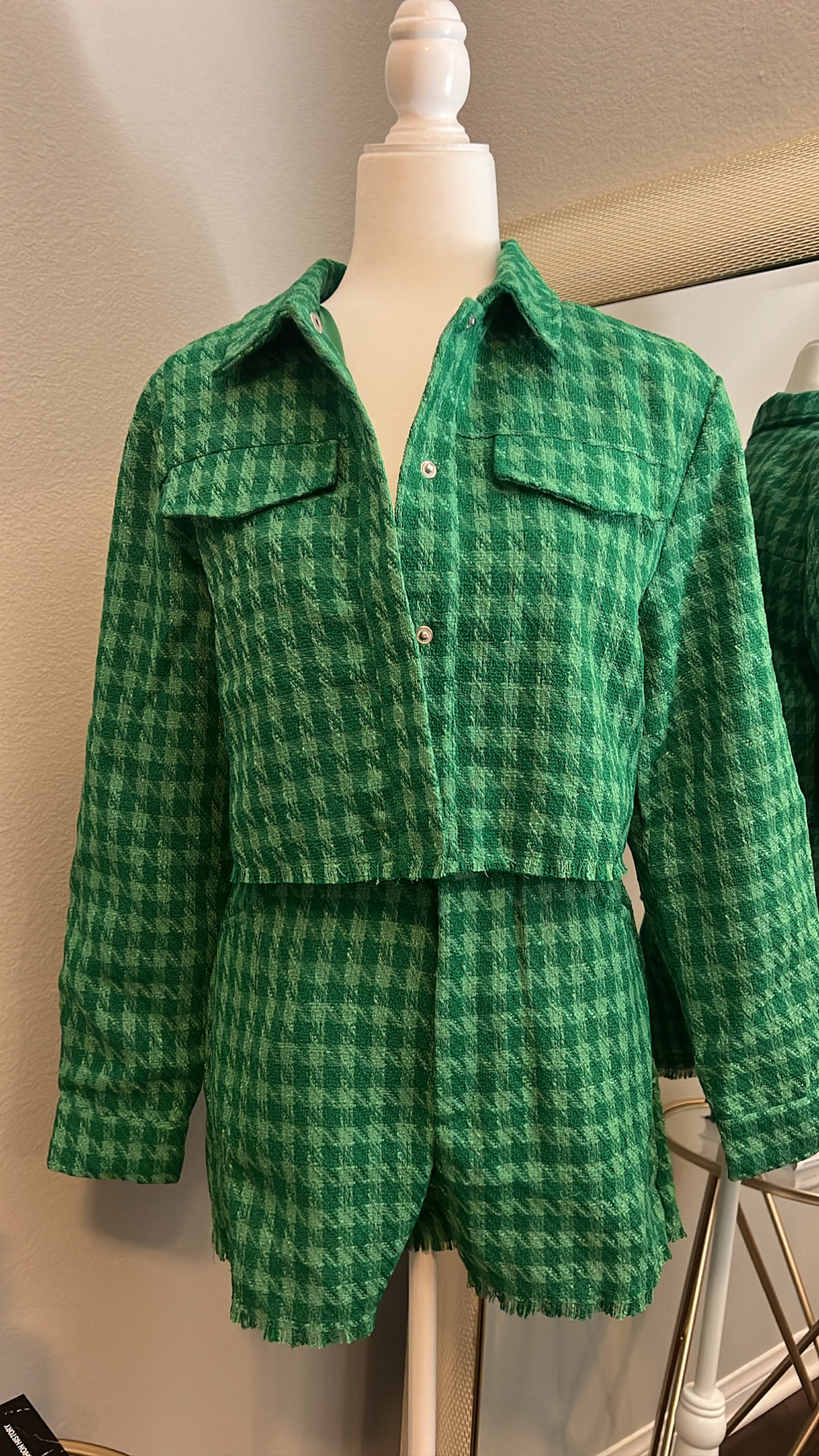 Green Houndstooth Set