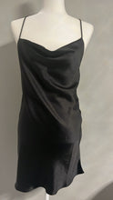 Load image into Gallery viewer, Satin Black Cocktail Dress
