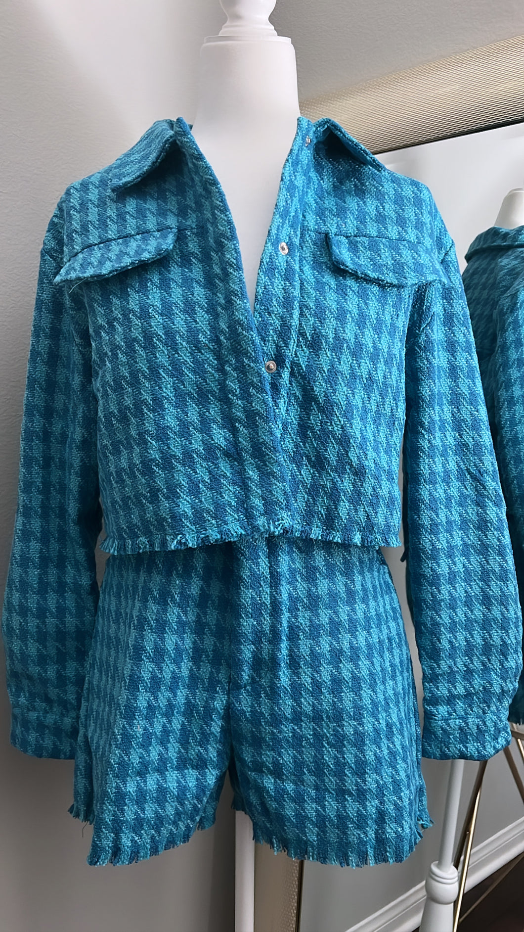 Blue Houndstooth Set