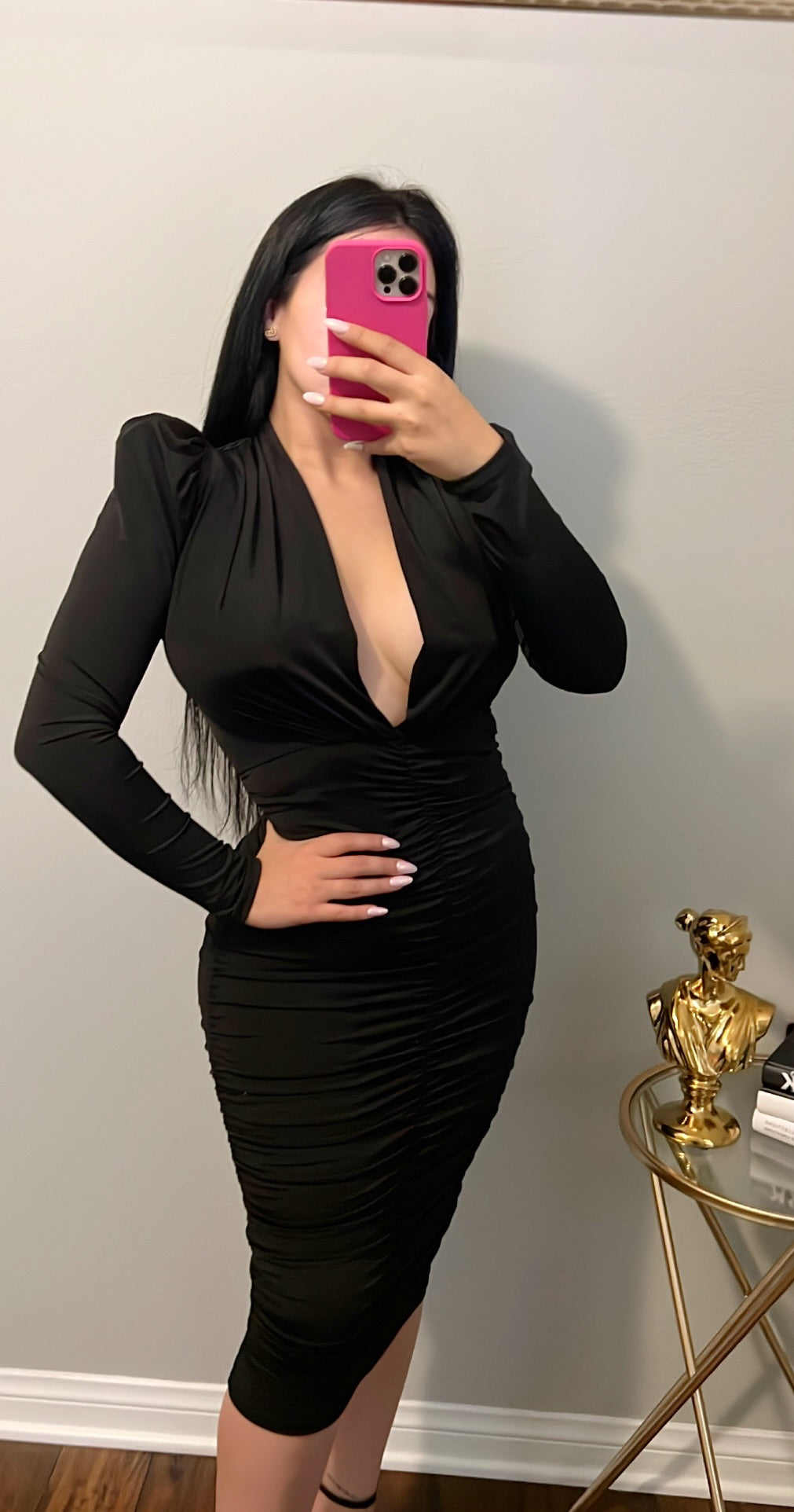 Carolina Midi Black Dress