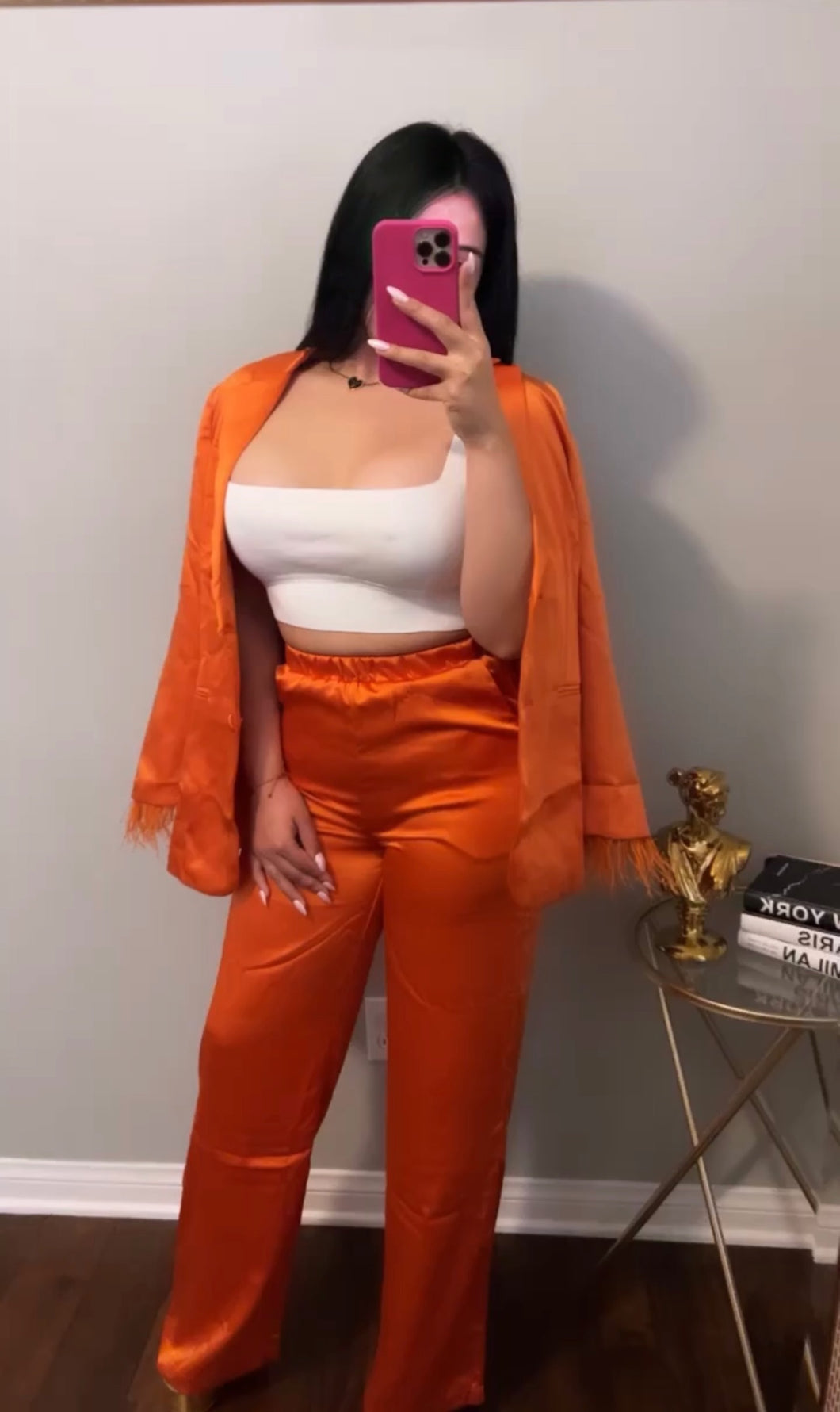 Zaina Orange Suit Set