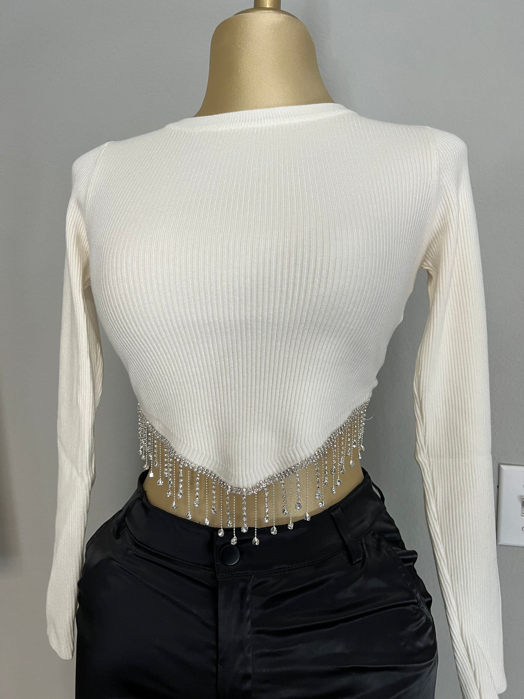 Rhinestone Long sleeve Top